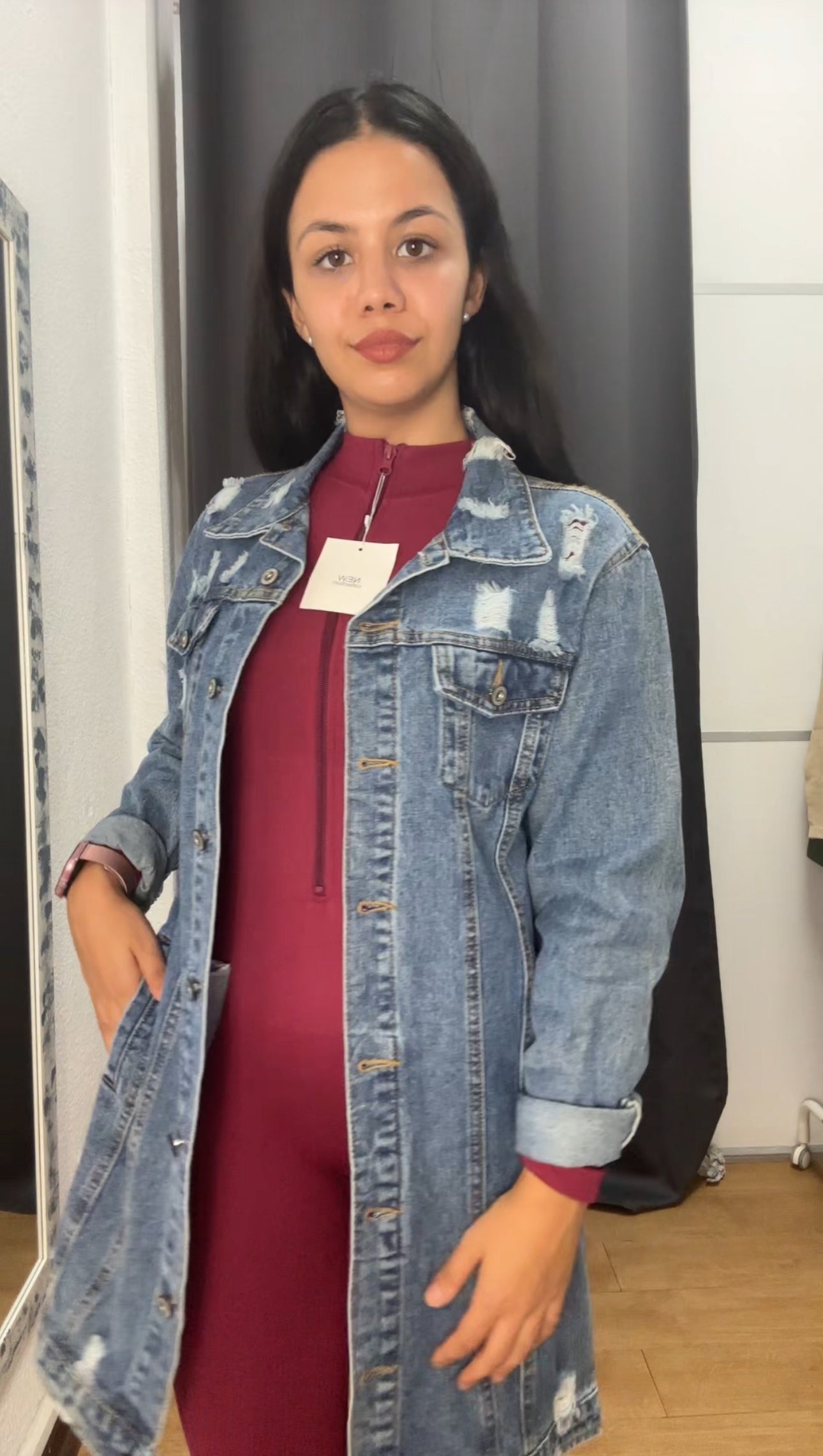 Chaqueta vaquera larga